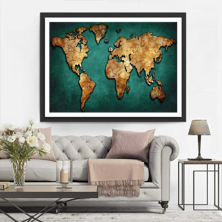 Textuurrijke Weergave van de Wereld Diamond Painting