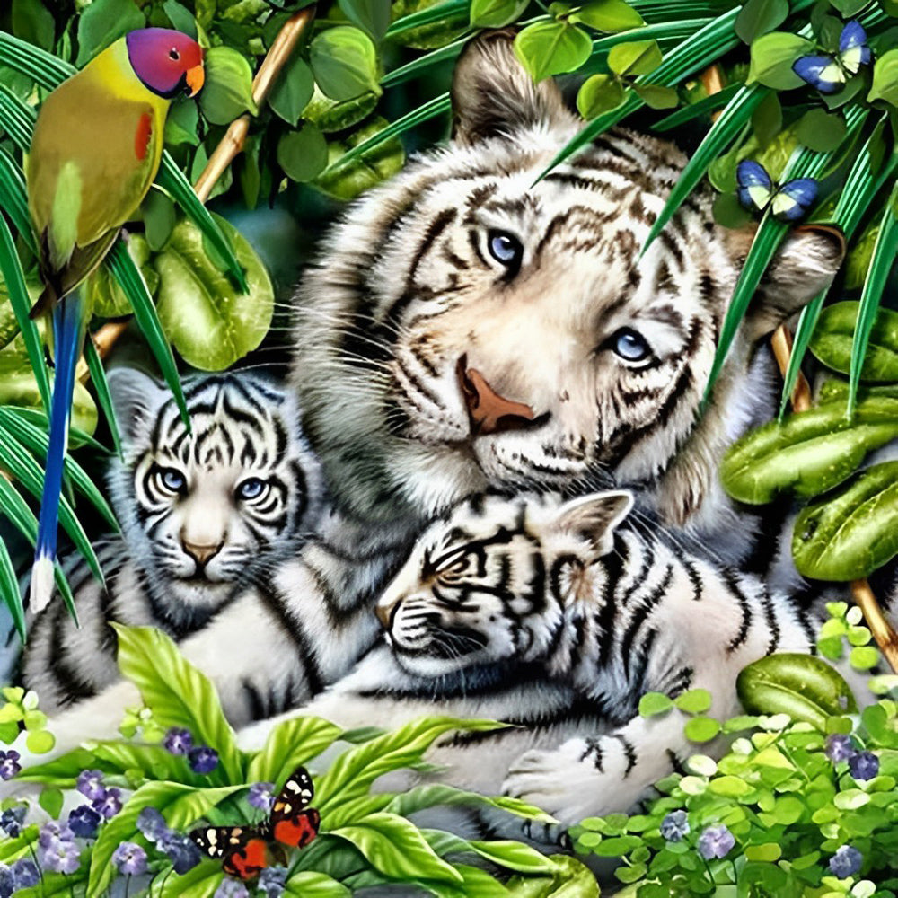 Tijger in de Jungle Diamond Painting
