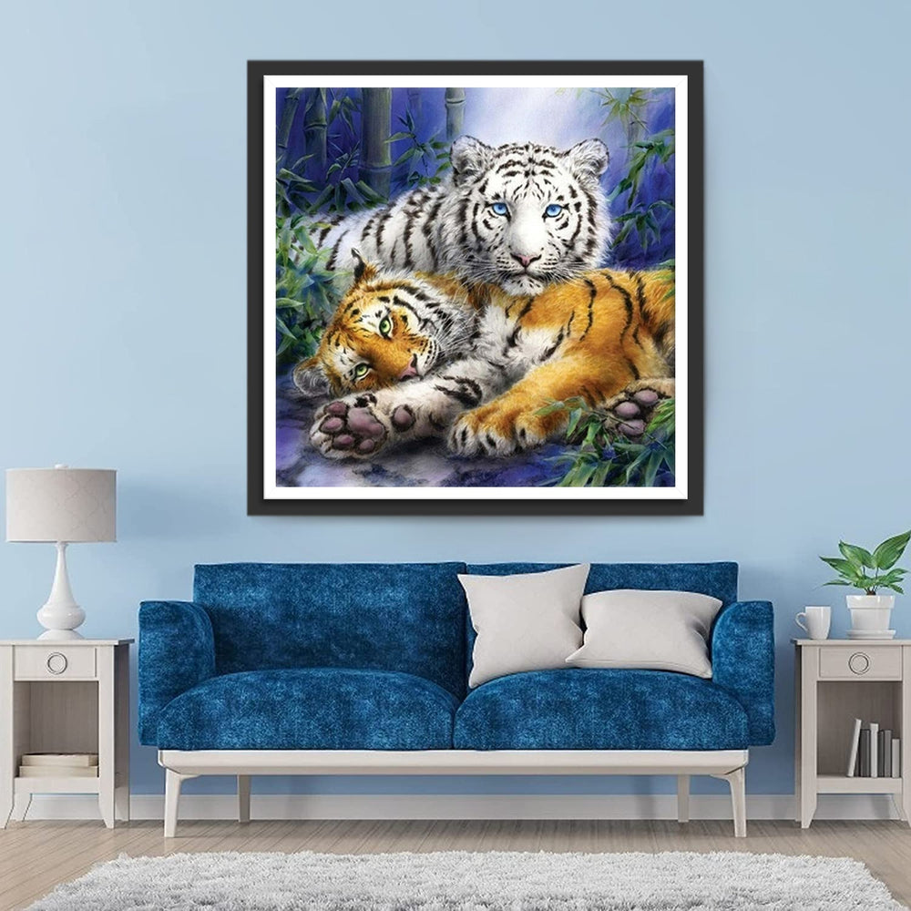 Tijger in het Bamboebos Diamond Painting