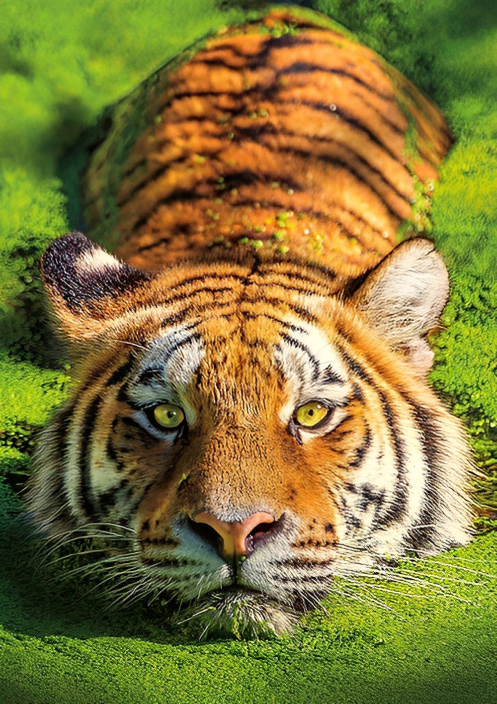 Tijger in het Gras Diamond Painting