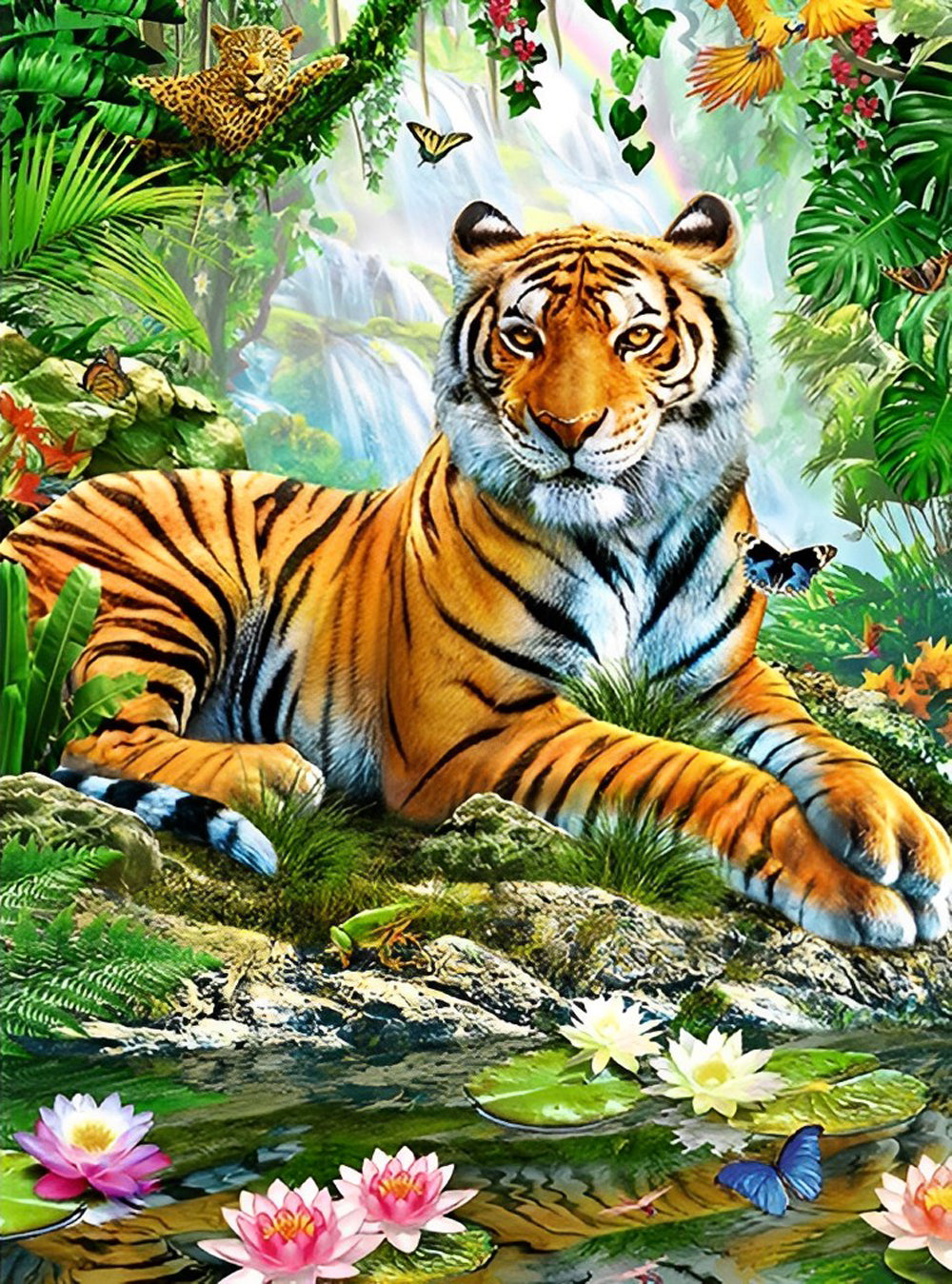 Tijger in het Levende Bos Diamond Painting