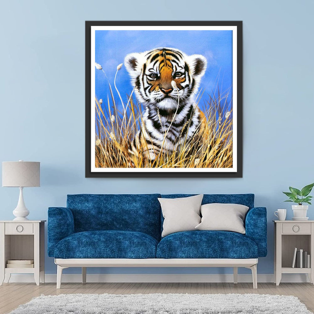 Tijger in het Tarweveld Diamond Painting