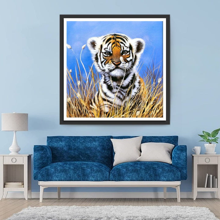 Tijger in het Tarweveld Diamond Painting