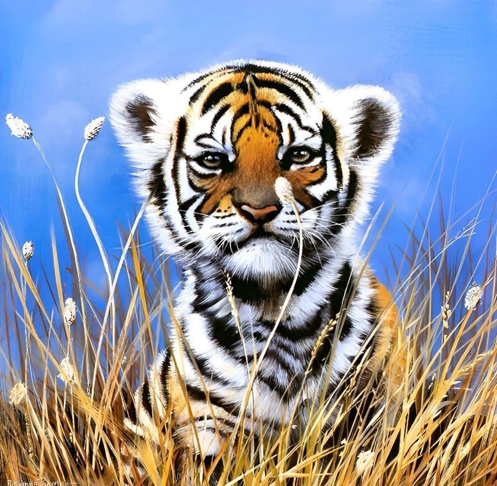 Tijger in het Tarweveld Diamond Painting