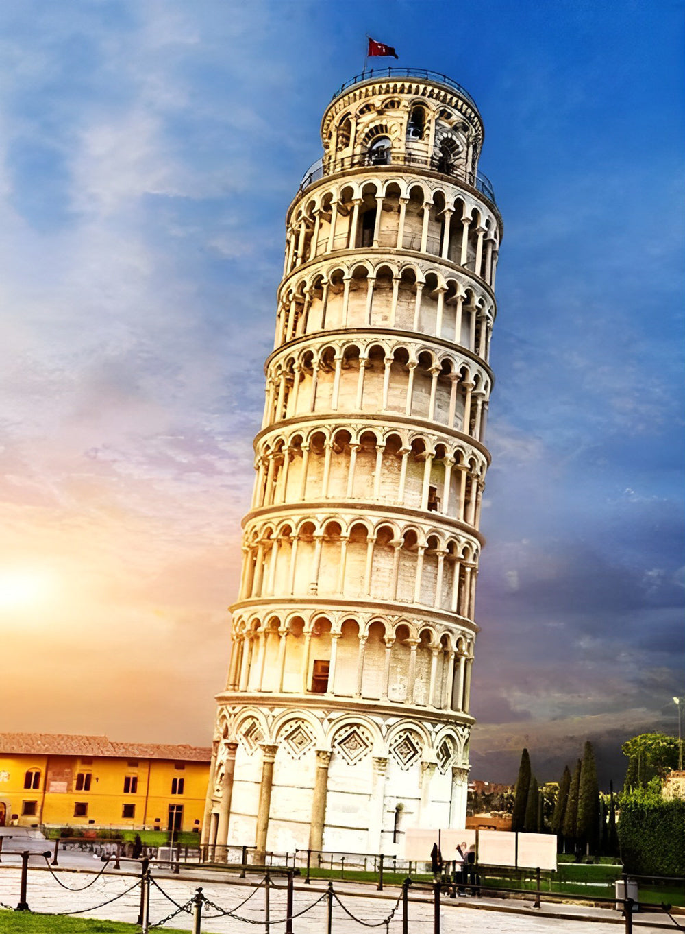 Toren van Pisa tegen de Hemel Diamond Painting