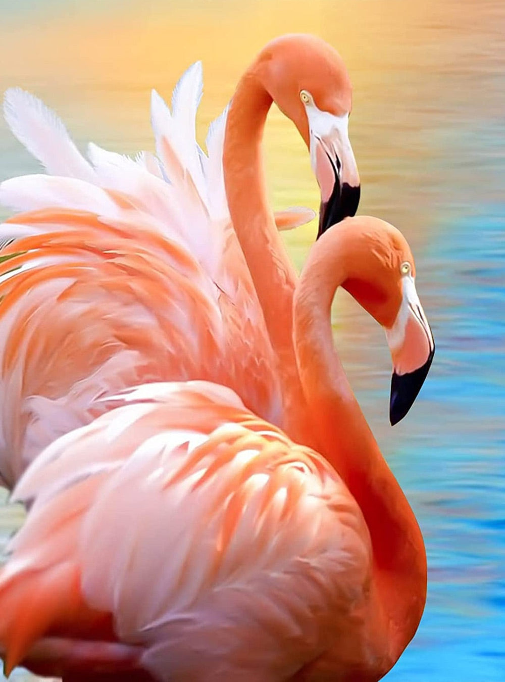 Twee Flamingo's in het Meer Diamond Painting