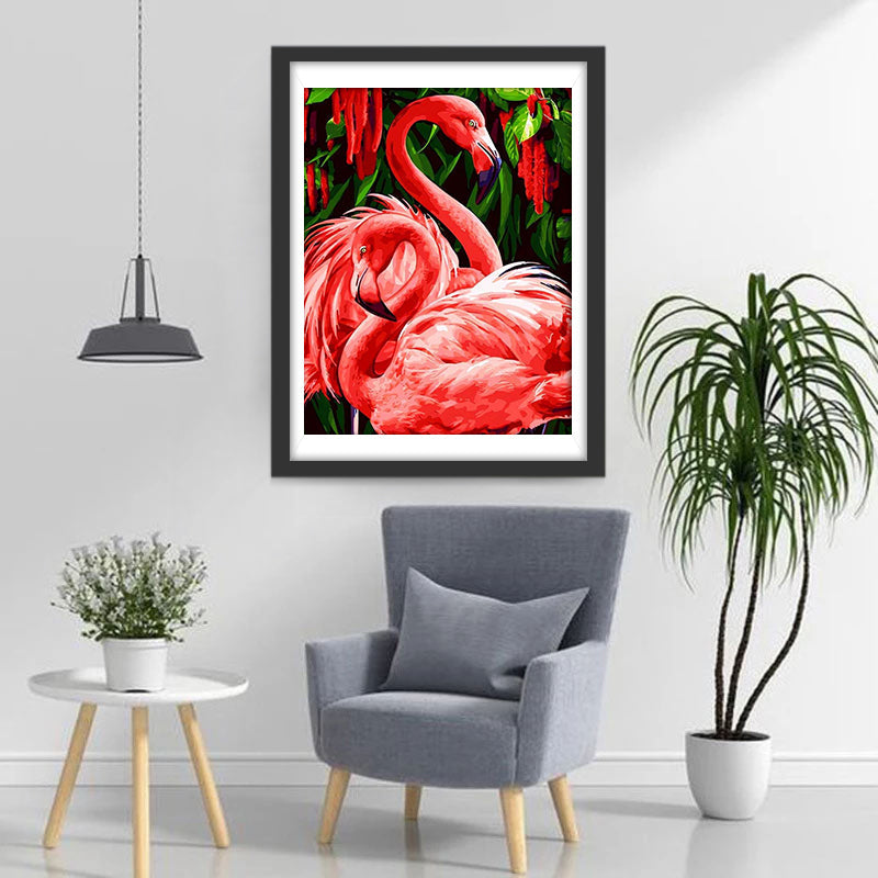 Twee Grote Flamingo's Diamond Painting