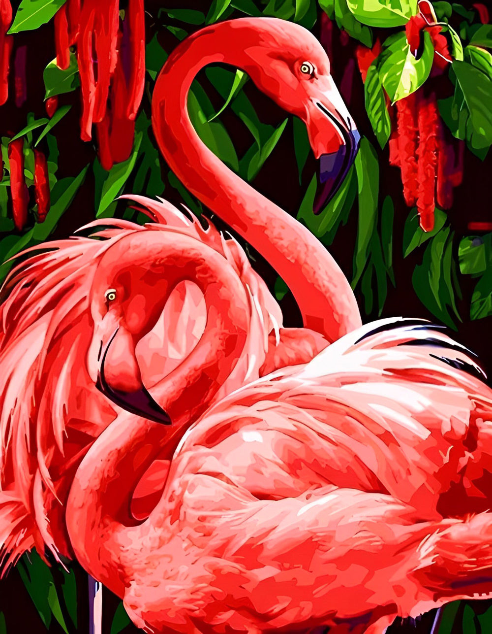 Twee Grote Flamingo's Diamond Painting