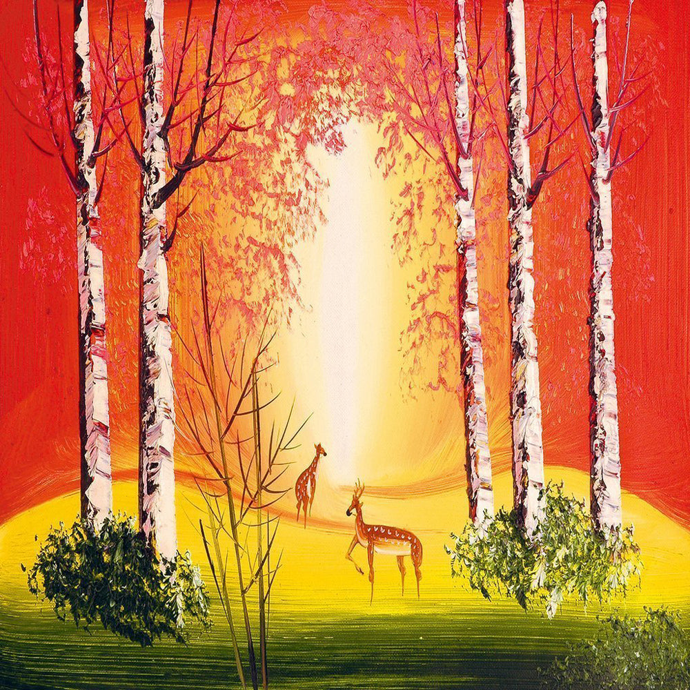 Twee Herten op een Heuvel in het Bos Diamond Painting