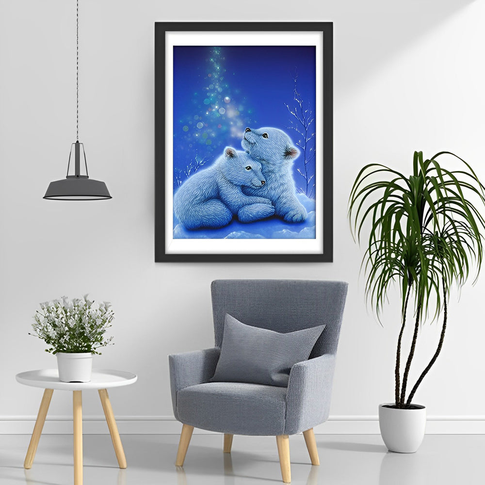 Twee Kleine Ijsberen Diamond Painting