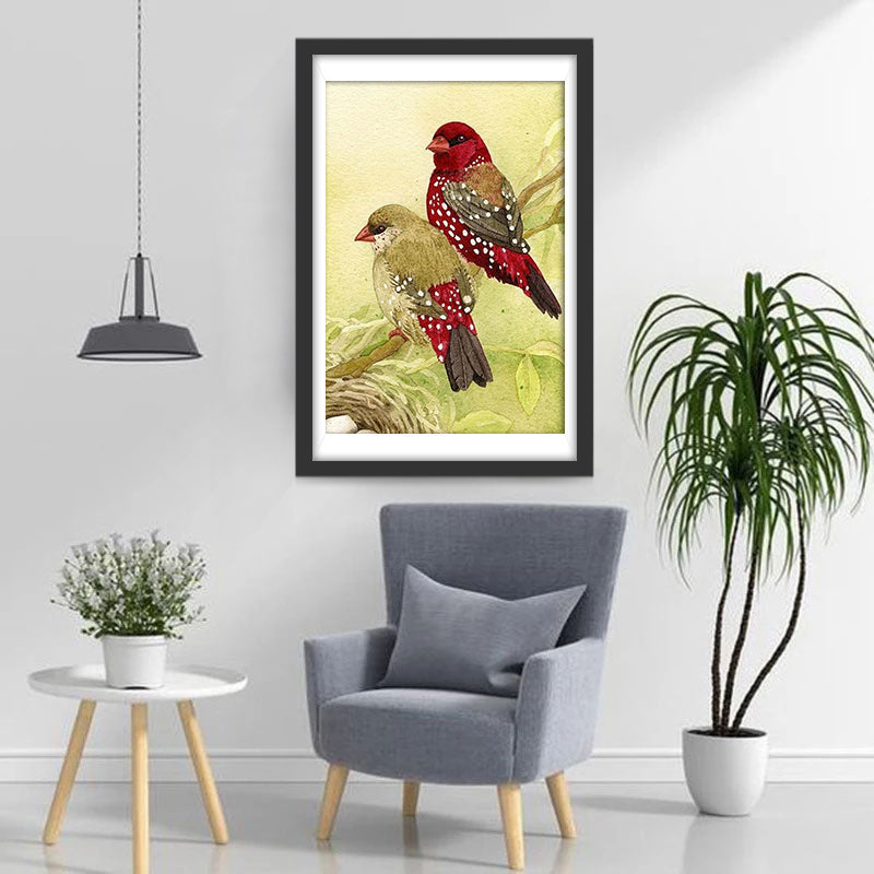 Twee Rode Zaagbekken Diamond Painting