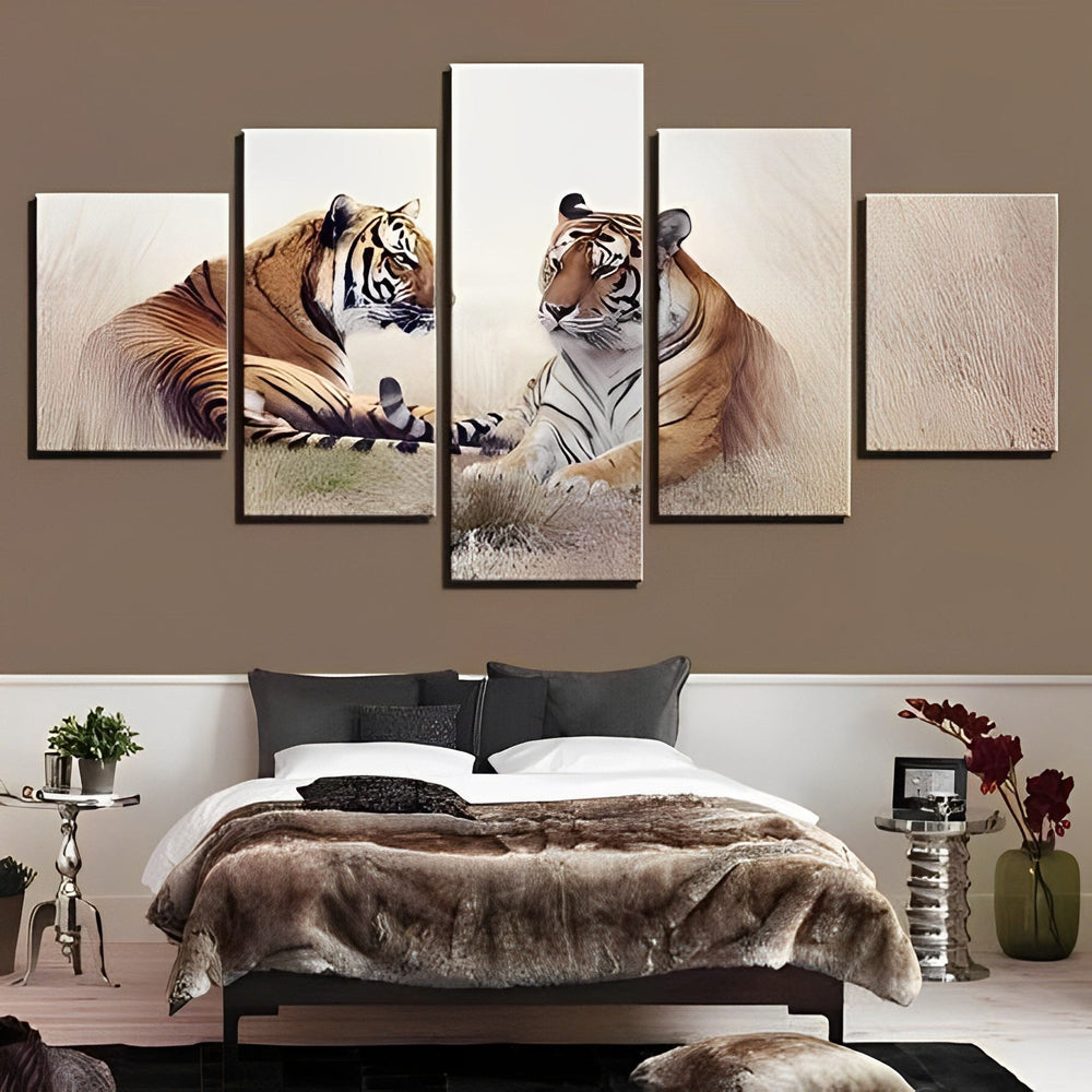 Twee Tijgers 5 Platen Diamond Painting