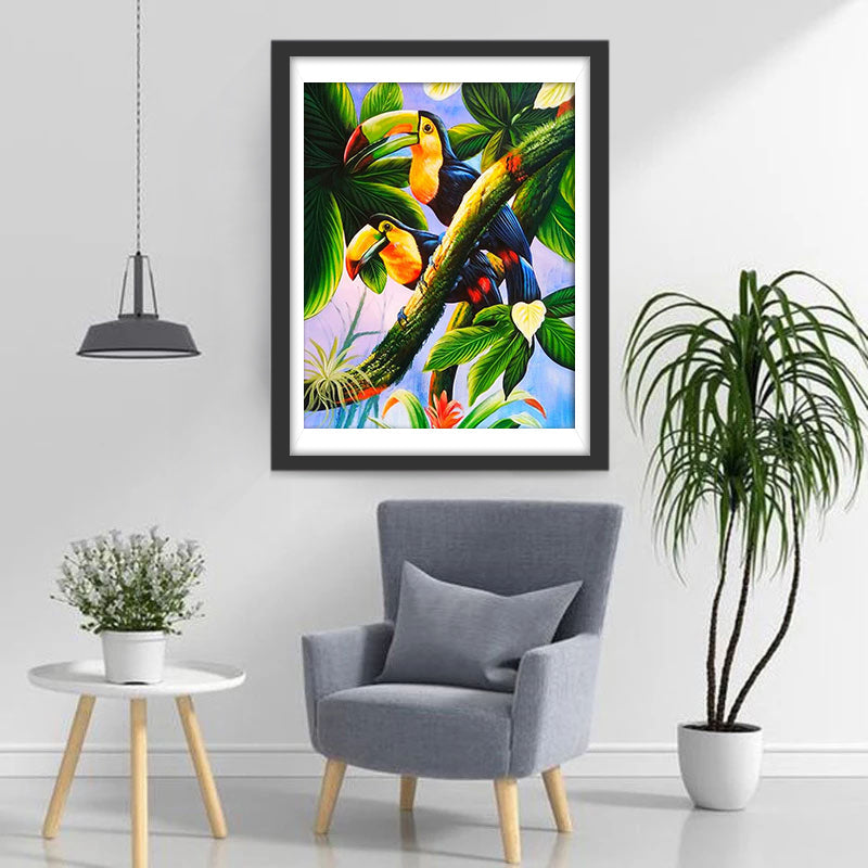 Twee Toekans in een Boom Diamond Painting