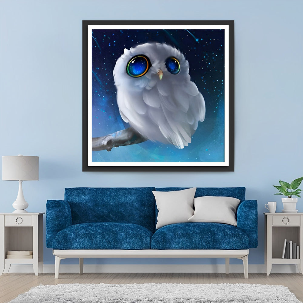 Uil met Grote Gekleurde Ogen Diamond Painting