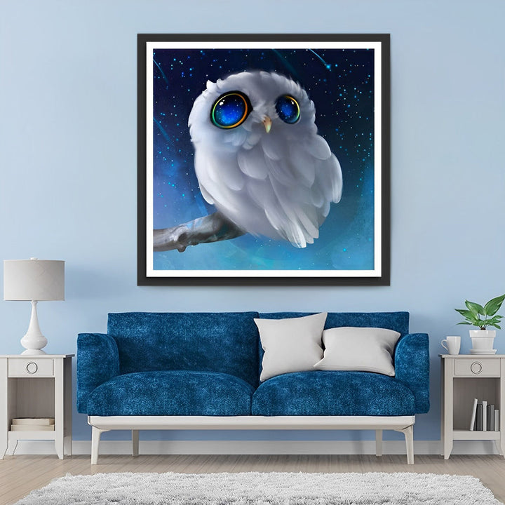 Uil met Grote Gekleurde Ogen Diamond Painting
