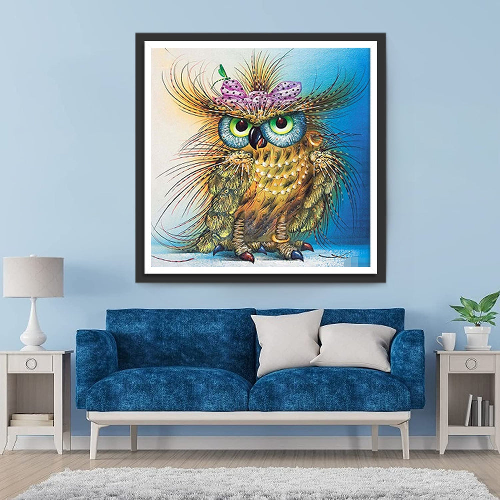 Uil met Lang Haar Diamond Painting