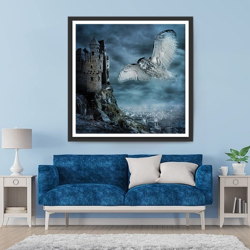 Uil voor het Kasteel Diamond Painting