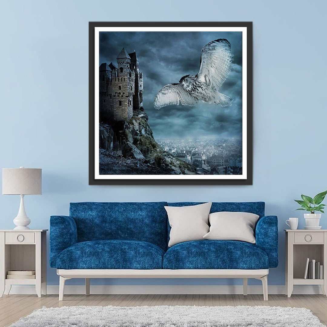 Uil voor het Kasteel Diamond Painting
