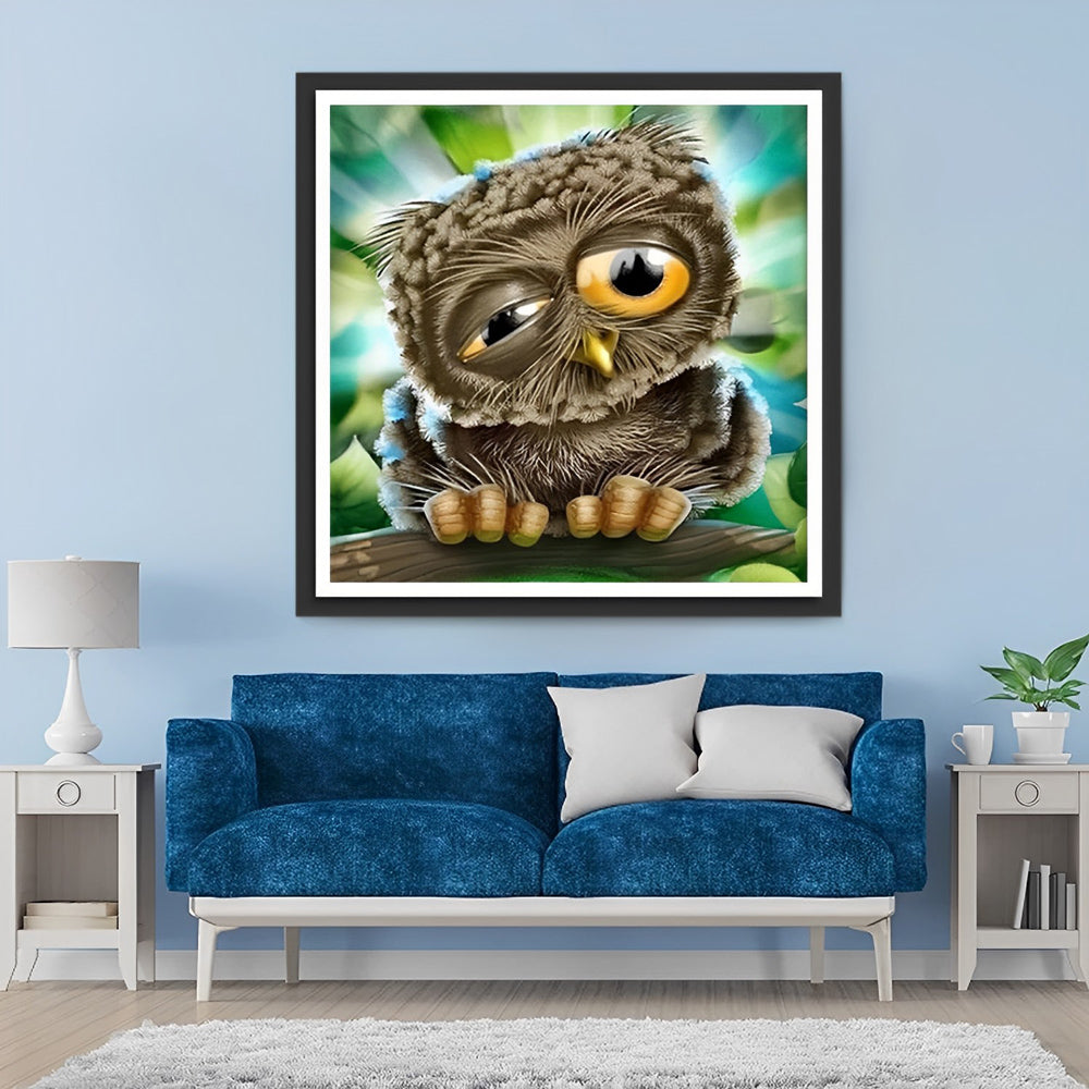 Uilen met Grote en Kleine Ogen Diamond Painting