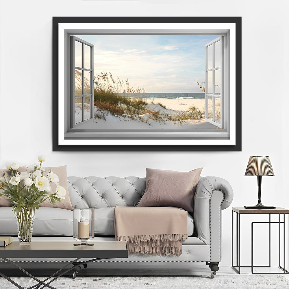 Uitzicht op Zee vanuit het Raam Diamond Painting