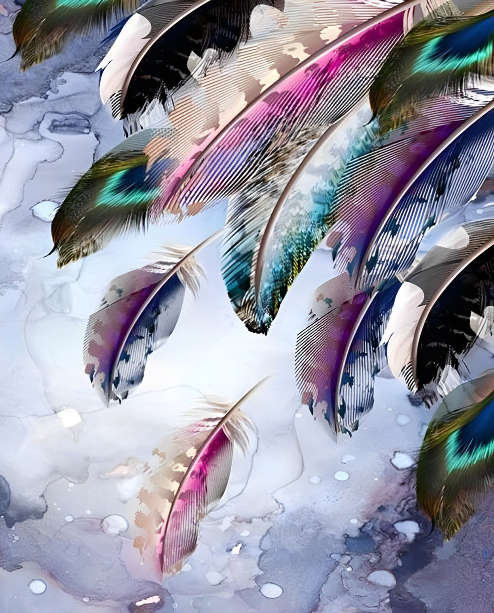 Vederachtige Pracht in Water Diamond Painting