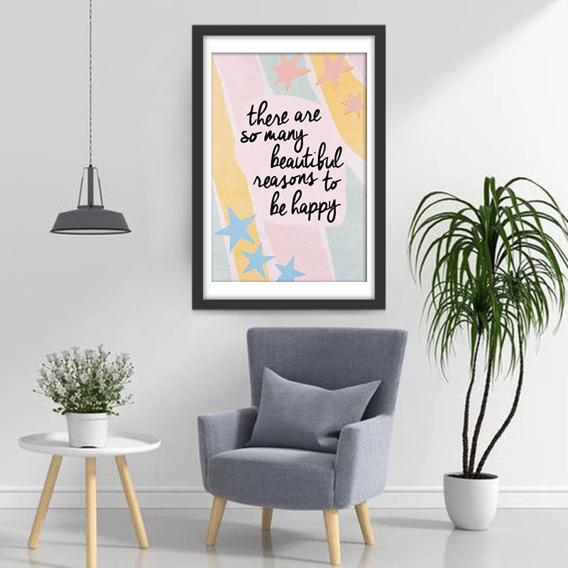 Veel Mooie Redenen om Gelukkig te Zijn Diamond Painting