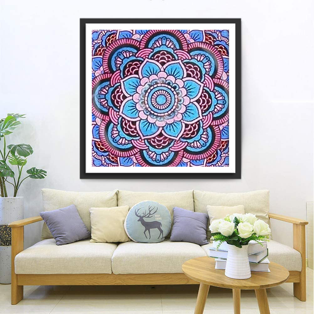 Veelkleurig Bloemenmandala Diamond Painting
