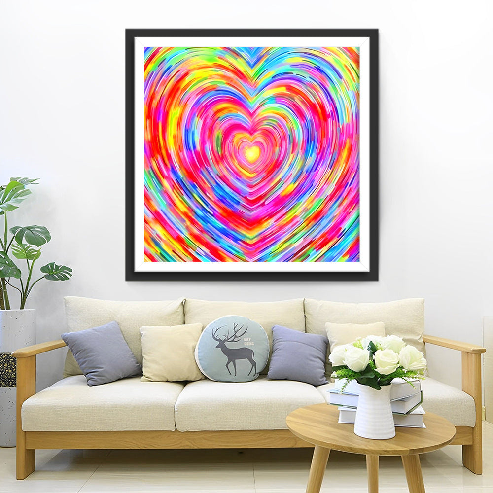 Veelkleurig Hartwervelspel Diamond Painting