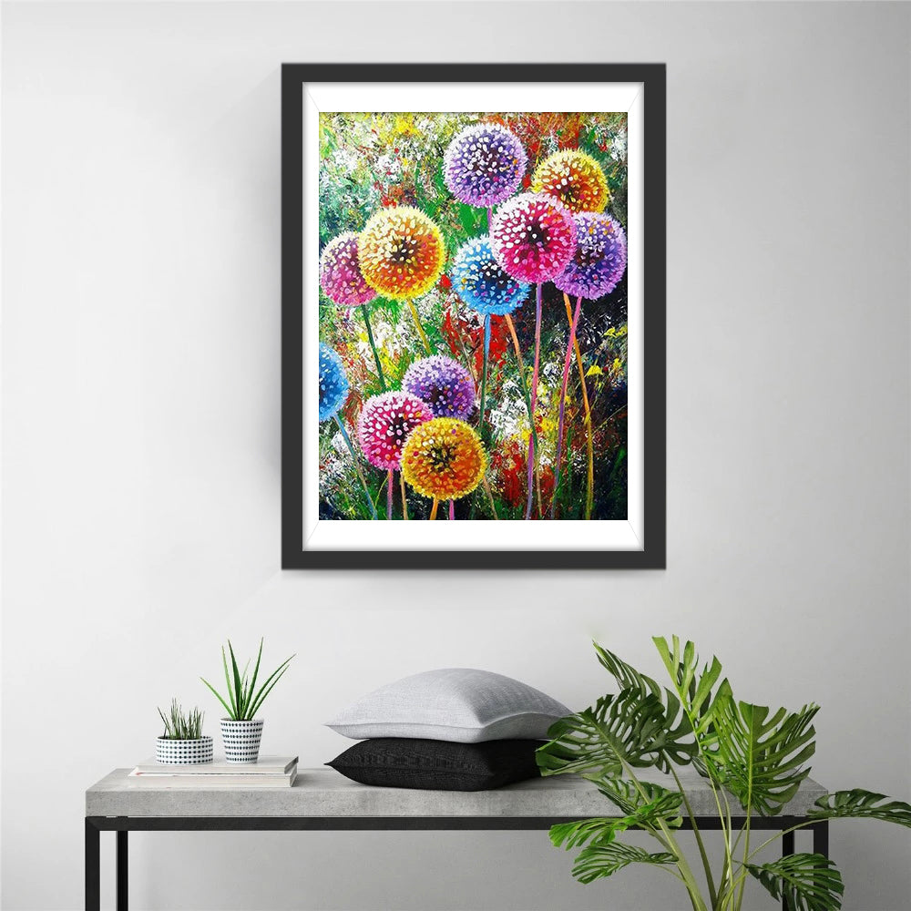 Veelkleurige Bloemenbollen Diamond Painting