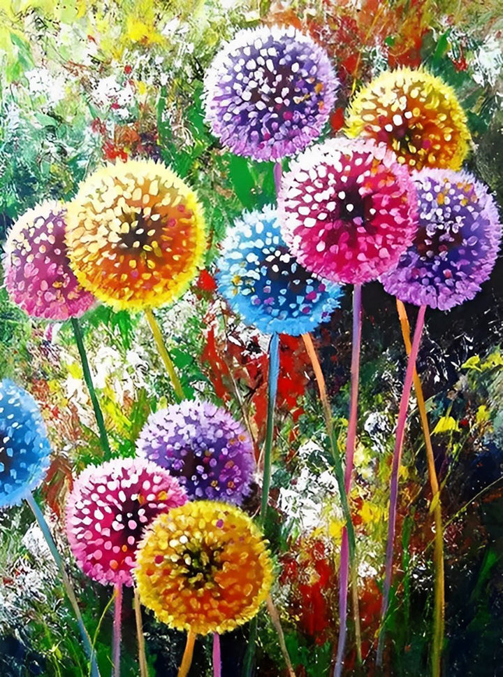 Veelkleurige Bloemenbollen Diamond Painting