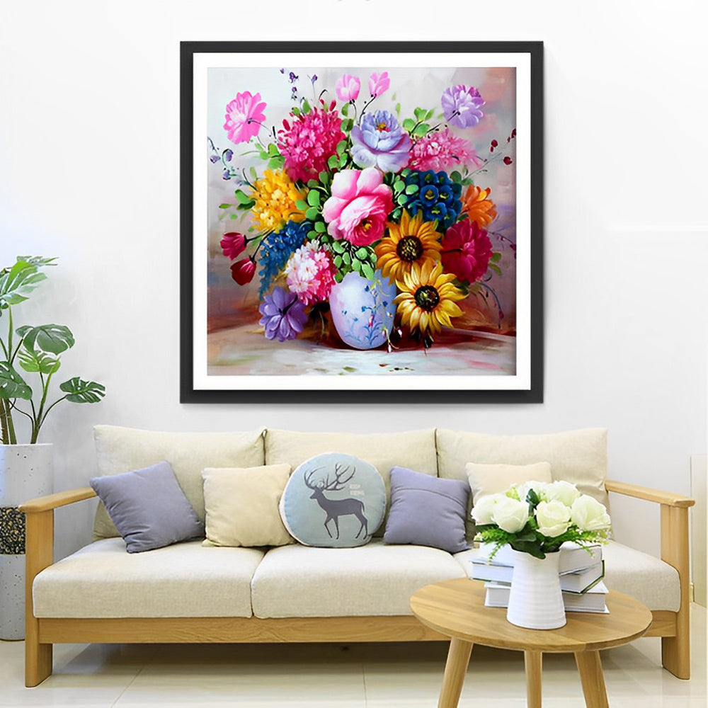Veelkleurige Bloemenpracht Diamond Painting