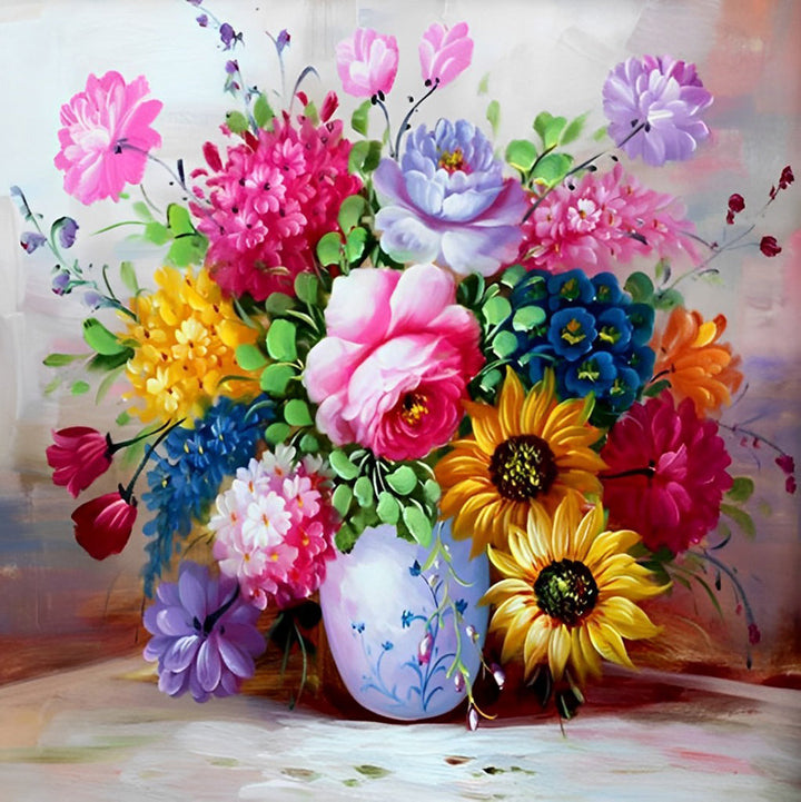 Veelkleurige Bloemenpracht Diamond Painting