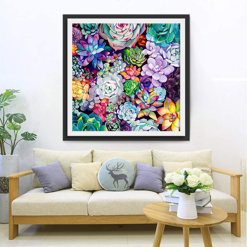 Veelkleurige Vetplanten Diamond Painting