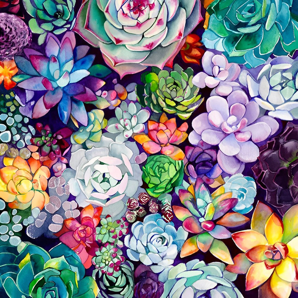 Veelkleurige Vetplanten Diamond Painting