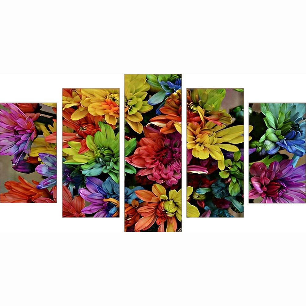 Verfijnde Bloemendecoratie 5 Platen Diamond Painting