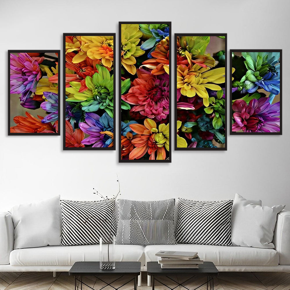 Verfijnde Bloemendecoratie 5 Platen Diamond Painting