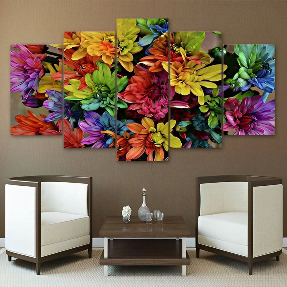 Verfijnde Bloemendecoratie 5 Platen Diamond Painting