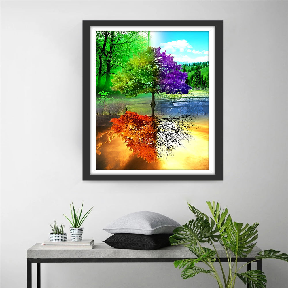 Verfijnde Boom met Seizoenskleuren Diamond Painting