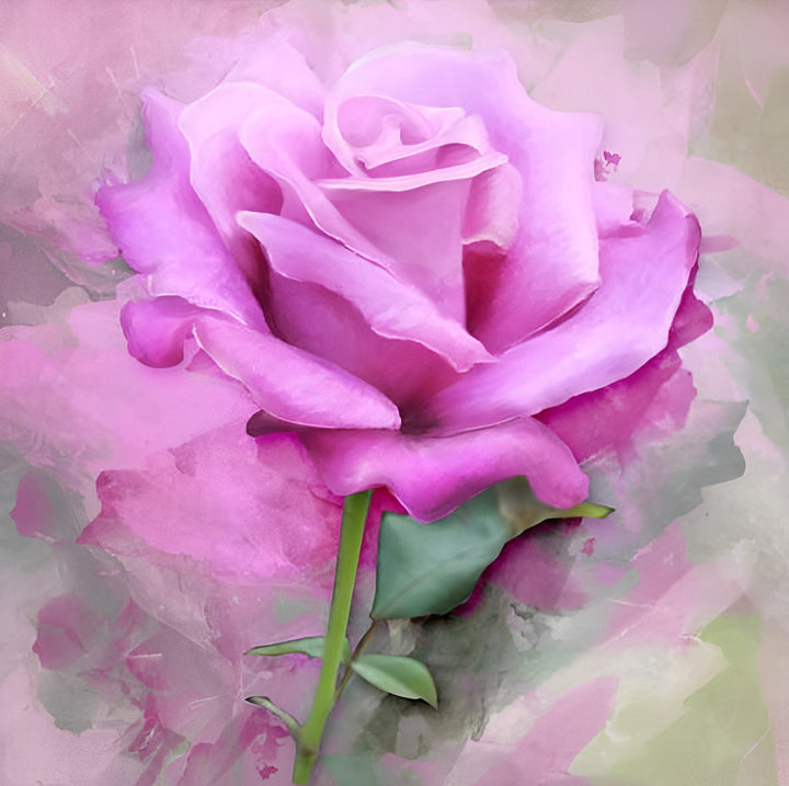 Verfijnde Roze Roos Diamond Painting