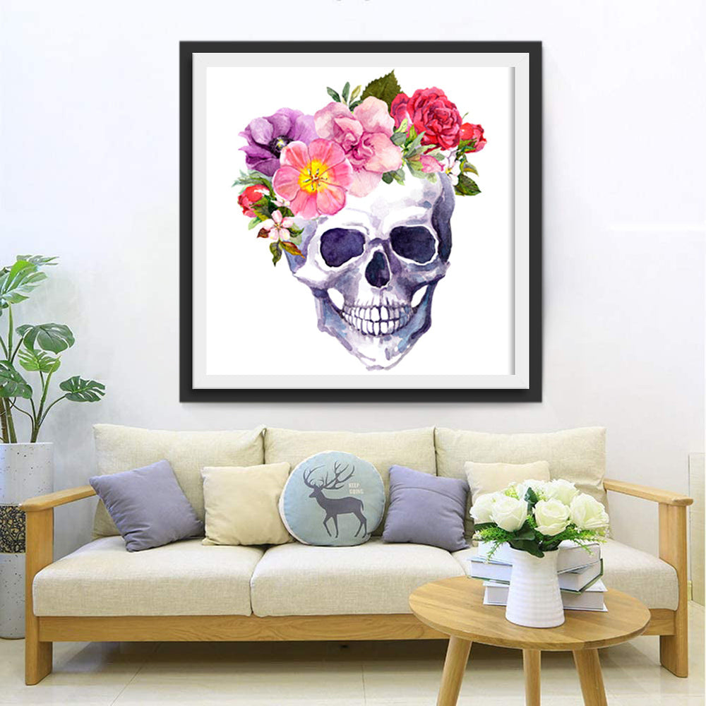 Verfrissend Artistiek Doodshoofd Diamond Painting