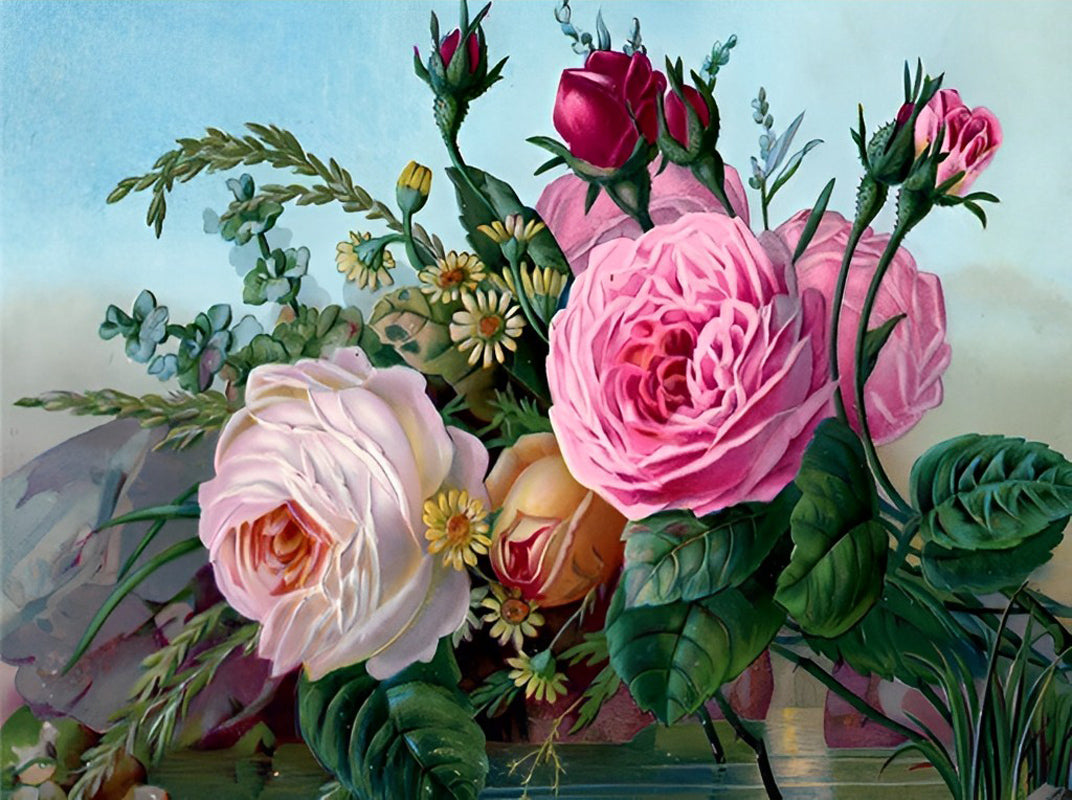 Verfrissende Bloemen Diamond Painting