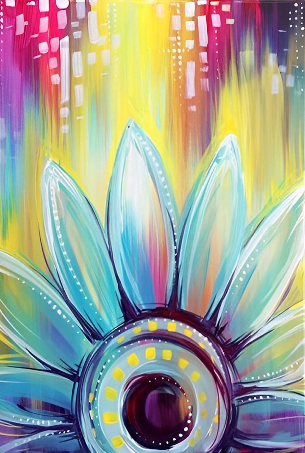 Verfrozen Bloesems op Linnen Diamond Painting
