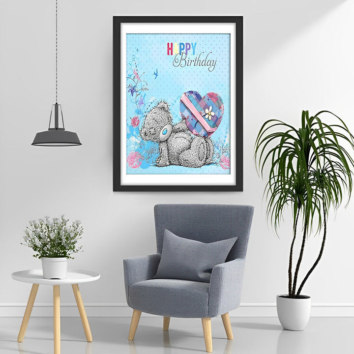 Verjaardagscadeau Teddybeer Diamond Painting