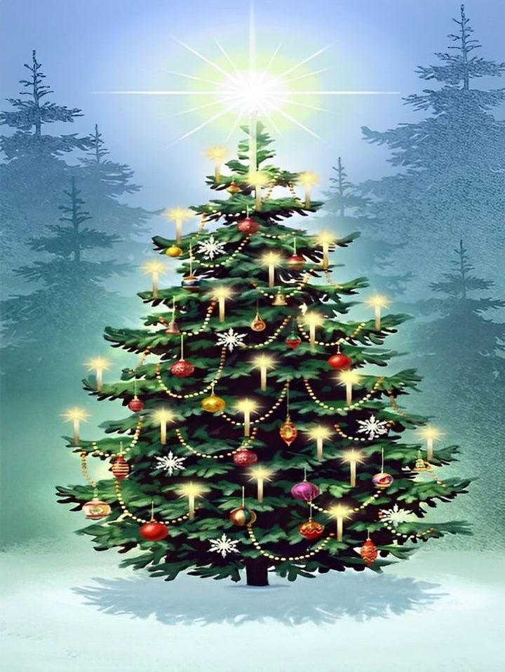 Versierde Kerstboom Diamond Painting