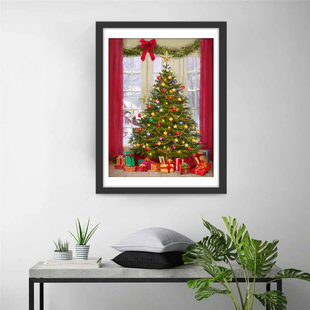 Versierde Kerstboom met Geschenken Diamond Painting