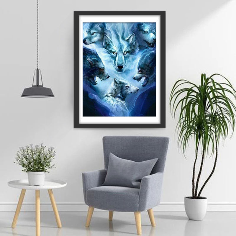 Verzamelde Wolven Diamond Painting