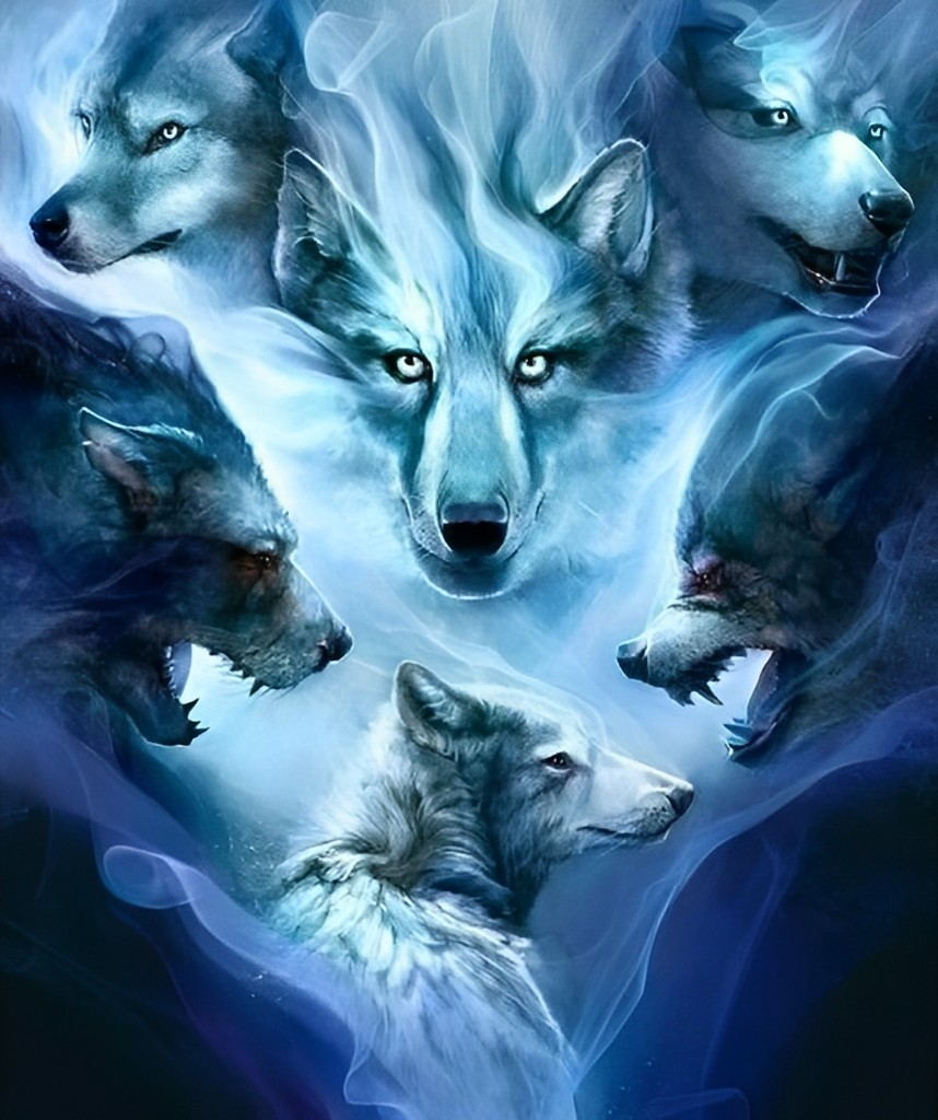Verzamelde Wolven Diamond Painting