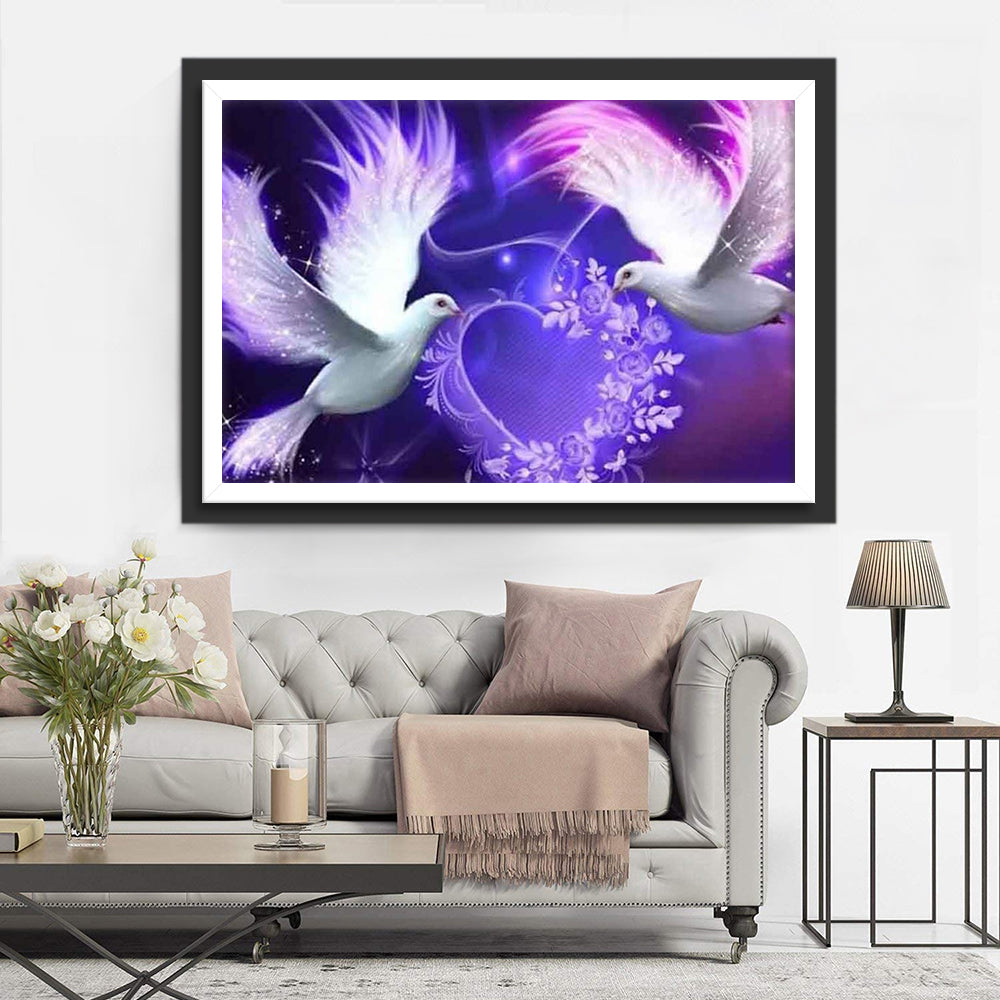 Vliegende Duiven van Licht Diamond Painting