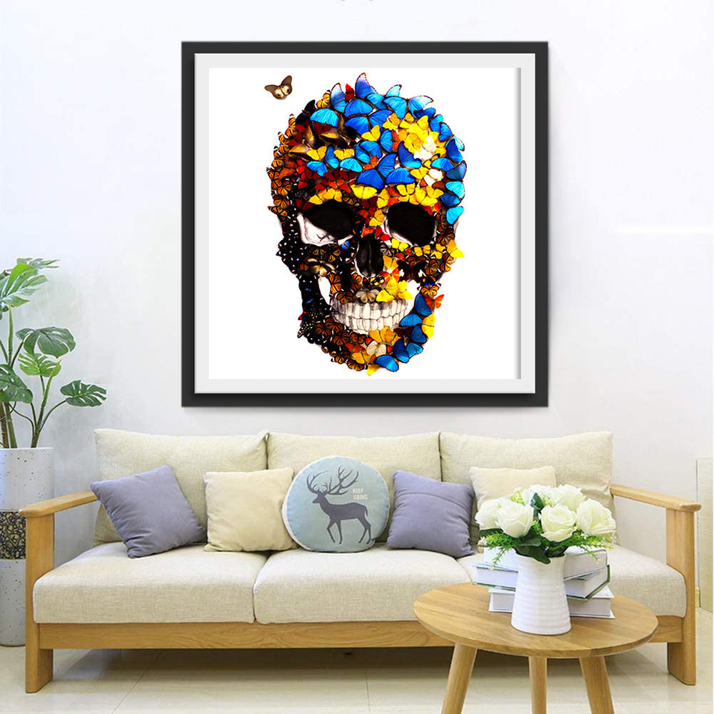 Vlinder-schedel Diamond Painting