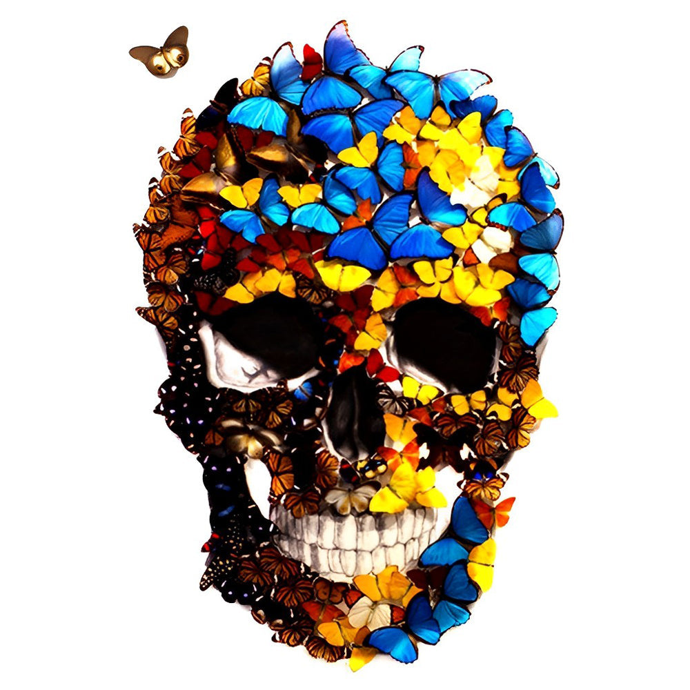 Vlinder-schedel Diamond Painting